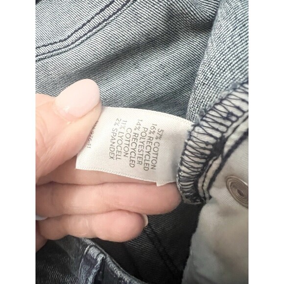 J Jill Jeans Women Size 14 High Rise Full Leg Crop Wide Leg Released Raw Hem - Picture 7 of 8